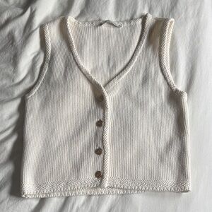 Abercrombie & Fitch Off-White Knit Vest